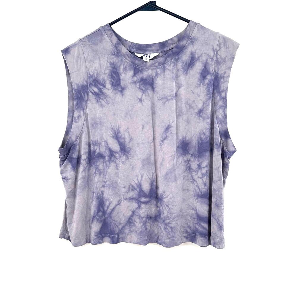 Joy Lab‎ Size XL Shirt Blue Tie Dye Sleeveless Crop Top Summer Hippie Casual